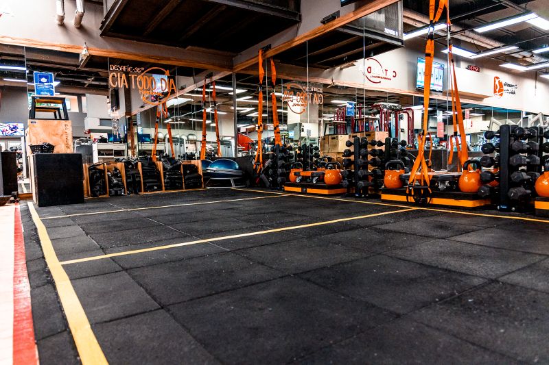 Sala de ginástica da Academia São Paulo - Morumbi Shopping Sala de ginástica com vários equipamentos da Academia São Paulo - Morumbi Shopping.
