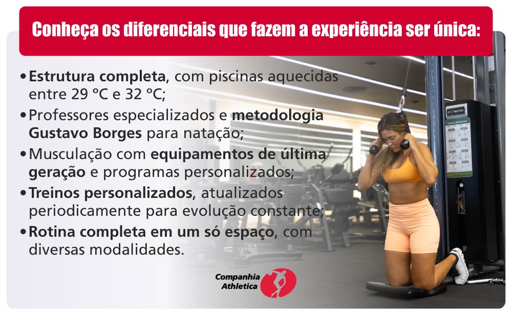 Conheça os diferenciais que fazem a experiência da Cia Athletica ser única